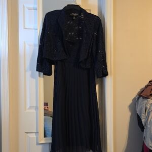 Chic Blue Dress with Jacket